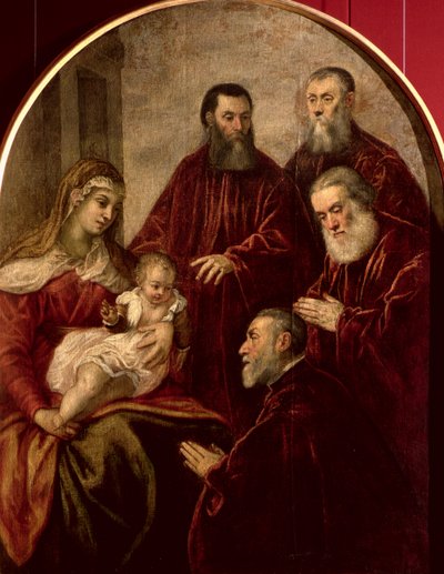 Madonna and Child with Four Statesmen by Jacopo Robusti Tintoretto